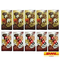 10 x LOTTE TOPPO Chocolate Filled Pretzel Vanilla Cocoa Stick Crispy Pre... - $47.93