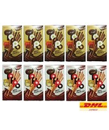 10 x LOTTE TOPPO Chocolate Filled Pretzel Vanilla Cocoa Stick Crispy Pre... - $997.70 MXN