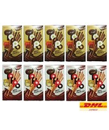 10 x LOTTE TOPPO Chocolate Filled Pretzel Vanilla Cocoa Stick Crispy Pre... - £37.49 GBP