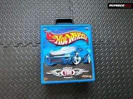 Vintage Hot Wheels Car Case BLUE Luggage Holds 100 Cars 2003 Mattel Tara #20375 - £54.48 GBP