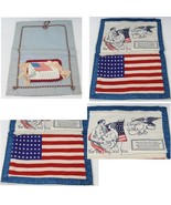WWI Blue Silk Forget Me Not Eagle US Flag Authentic Original  14-1/2&quot; x ... - $80.66 CAD