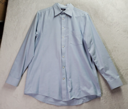 Stafford Dress Shirt Mens Size 16 Light Blue Long Sleeve Collared Button... - $11.19