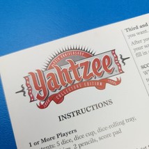 1995 Yahtzee 40th Anniversary Rules Instructions Replacement Game Piece 4614 - £2.36 GBP