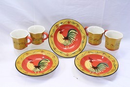 Casa Vero Rooster Rim Soup Bowls and Cups Lot of 7 - £21.13 GBP