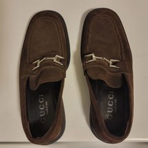 Gucci Horsebit Brown Suede Loafers Italy Women&#39;s 39 ¹/² E / US 9.5 Need Repaired - $87.28