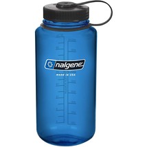 Nalgene Sustain 32oz Wide Mouth Bottle (Blue with Black Cap) Recycled Reusable - £12.56 GBP