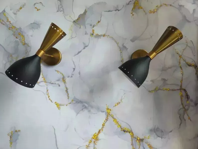 Pair Diabolo Wall Wall Sconce Light Mid century Modern Sconce Italian Wa... - €139,99 EUR