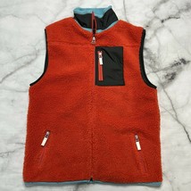 Gap Kids Sherpa Fleece Full Zip Vest Red Gray Size XXL 14-16 - £21.75 GBP