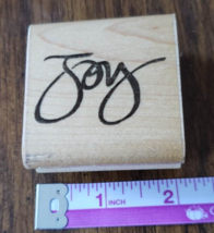 DOTS G105 Calligraphy Joy 2x2 Inch Vintage Rubber Stamp - £2.36 GBP