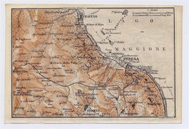 1911 Original Antique Map Of Vicinity Of Stresa / Lake Maggiore / Piedmont Italy - $23.05