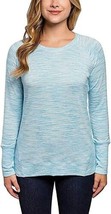 NEW Champion Ladies&#39; High-Low Hemline Shirt Long Sleeve Tee Blue Jewel Size L - £15.97 GBP