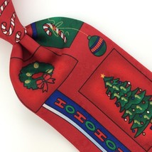 Yule Tie Greetings Candycane Santa Holly Berry Christmas Necktie Ties #XO-358 - £12.65 GBP