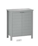 Madison Modern 2-Door Cabinet Wall Mounting Hardware Shelves Silver Adju... - $180.49