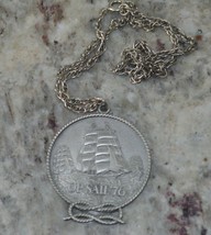 OP SAIL &#39;76 Medallion Chain Ship Sailing Ocean Waves,ALS 1976 - £11.95 GBP