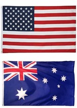Wholesale Lot 3 &#39;x 5&#39; Usa American Flag &amp; 3 &#39;x 5&#39; Australian Flag - £22.51 GBP