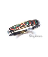 Hermes Round Enamel Narrow Bangle SPIROGRAPHIE ART MODERNE SIZE 65 SMALL... - $650.00