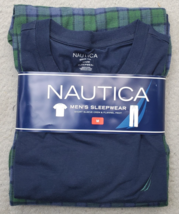 Nautica Sleepwear Set Men&#39;s M Multi Plaid Flannel Stretch Crew Neck Shor... - $24.36