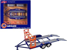 Tandem Car Trailer with Tire Rack Blue "Union 76" for 1/43 Scale Model Cars by  - £18.40 GBP