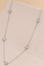925 Sterling Silver MOP Shell Dainty Star Station Necklace Jewelry For W... - $90.99 CAD