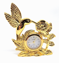 Miniature Elegance HUMMINBIRD Gold Tone Clock - £10.17 GBP