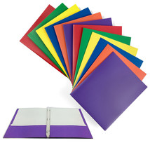 4 X Portfolio 2 Pockets Binder Document Folder Organizer 3 Prong Assorted Colors - £17.29 GBP