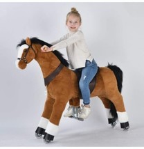 UFREE 44&quot; Action Pony Large Mechanical Horse Toy Ride on Black Maine And Tail  - £343.09 GBP