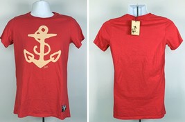 New Sailor Jerry spiced Rum Anchor Logo T Shirt Womens Large Red Cotton - £18.73 GBP