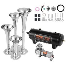 VEVOR Train Horns Kit, 4 Trumpet Air Horn Kit, 150dB Train Horns for Pickup Truc - £166.16 GBP