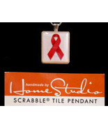 HomeStudio Arts Aids Awareness Scrabble Tile Pendant w/Sterling Silver C... - $380.13 MXN