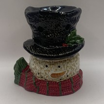 Yankee Candle Tarts Wax Melt Warmer Snowman Winter Christmas Ceramic Candle - $7.43