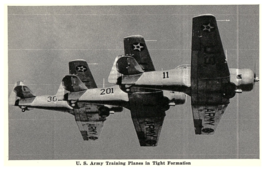 US Army Air Corps Training Planes In Tight Formation Airplane Postcard - £7.75 GBP
