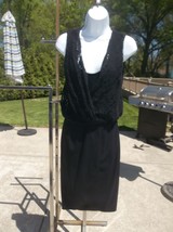 Nwt Emporio Armani Black Knit Lace Top Dress 40 6 Us Authentic - $329.99