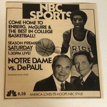 NBC Sports Notre Dame Vs DePaul TV guide Print Ad  Tpa1 - £4.70 GBP