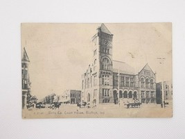 Wells County Courthouse Bluffton IN RPPC Postcard Early 1900&#39;s Horse Carriages - £7.60 GBP