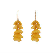 Yellow Polyster &amp; 18K Gold-Plated Five-Petal Drop Earrings - £11.98 GBP