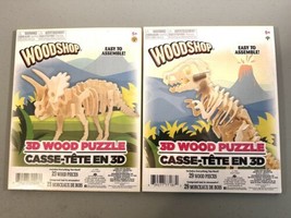 Woodshop 3D Puzzle Dinosaurs Lot Of 2 Wooden 5+ Sealed - £11.55 GBP