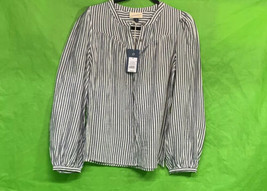 Women’s Striped Puff Long Sleeve Button-Front Blouse - Universal Thread XS - £12.34 GBP