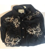 Roper Western Style Button Snap Shirt Black Medium Sh2 - $40.58