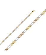 Genuine 14k Tri-tone Gold 3.1mm Ficonucci Chain Necklace 18" 20" 22" 24" - $1,112.00+