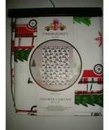 New Cynthia Rowley 100% Cotton Shower Curtain 72x72&quot; Christmas Trees Pla... - $60.88 CAD