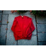 FRUIT OF THE LOOM Plain Vtg Heavyweight Sweatshirt Burgundy Pullover Sz ... - $887.81 MXN