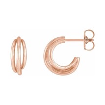 14k Rose Gold Multi-Layer Hoop Earrings - £327.72 GBP