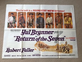 Ritorno Di Il Magnificent Seven 7 Originale UK Quad Film Poster. Brynner - $899.01
