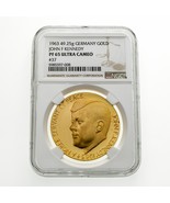 1963 Royal Beeger Tedesco Oro Medaglia Kennedy 49.25 G NGC PF65 Ultra Ca... - $13,518.62 CAD