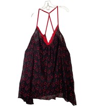 Secret Treasures Red and Black Rose Lace Nightie Chemise Negligee - £8.75 GBP