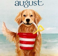 Golden Retriever Beach August Dog Days Poster Calendar 14 x 11&quot; Art DWDDCal - £23.12 GBP