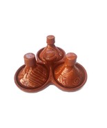 3in1 MOROCCAN BROWN TAJINE for kitchen,art &amp; decor ;Spice Rack Sauces Ce... - $1,778.54 MXN