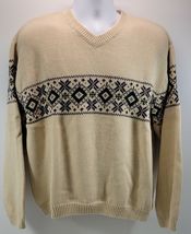 QQ) Old Navy Men's Winter Holiday Christmas Heavyweight Beige Sweater Large - $19.79