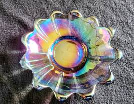 Vintage Federal Glass Iridescent Carnival Glass Petal Dish, Unique Gift - £10.28 GBP