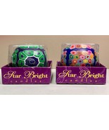 STAR BRIGHT Candles Glows from Within Multi-Color Flowers Cobalt Blue an... - £28.27 GBP